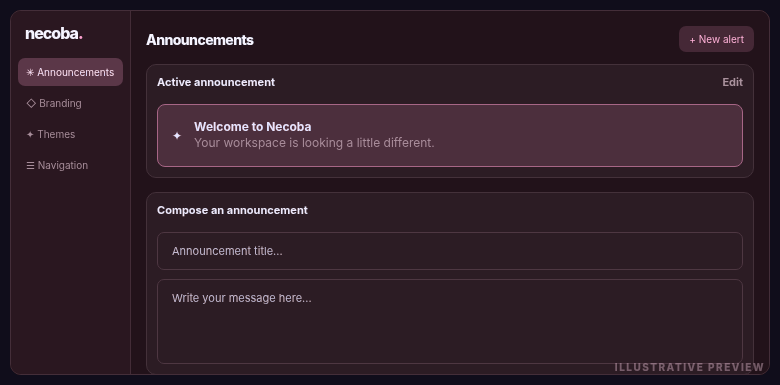 Announcements UI concept