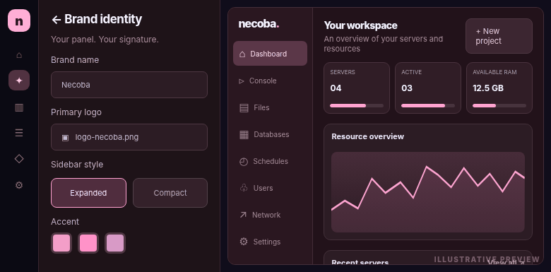 Branding settings concept